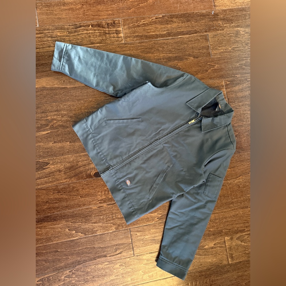 Men's Grey Work Jacket - Zip Front